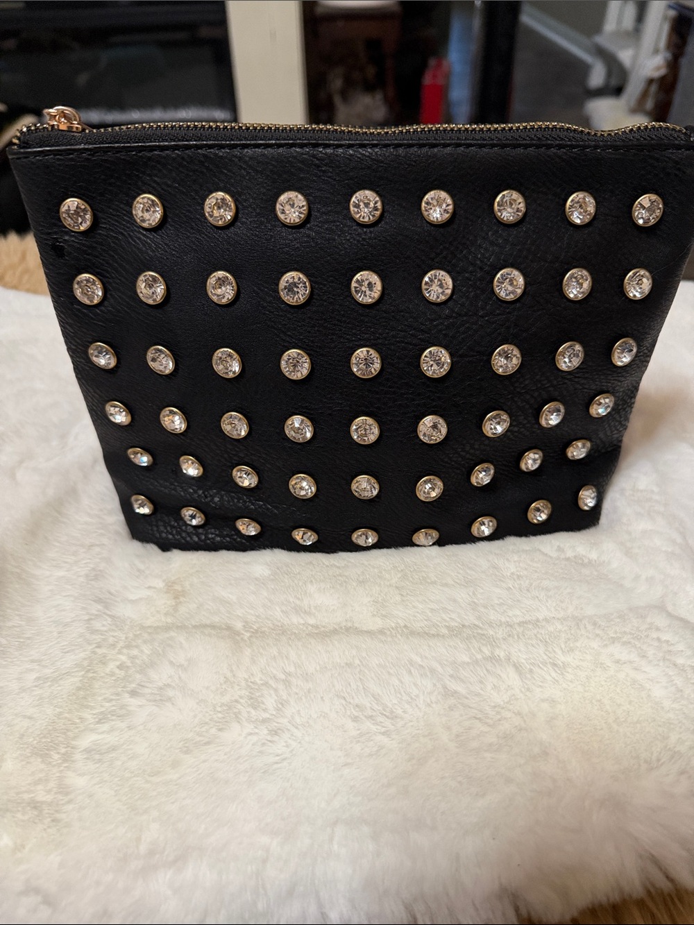 Traci Lynn Black Studded Pouch